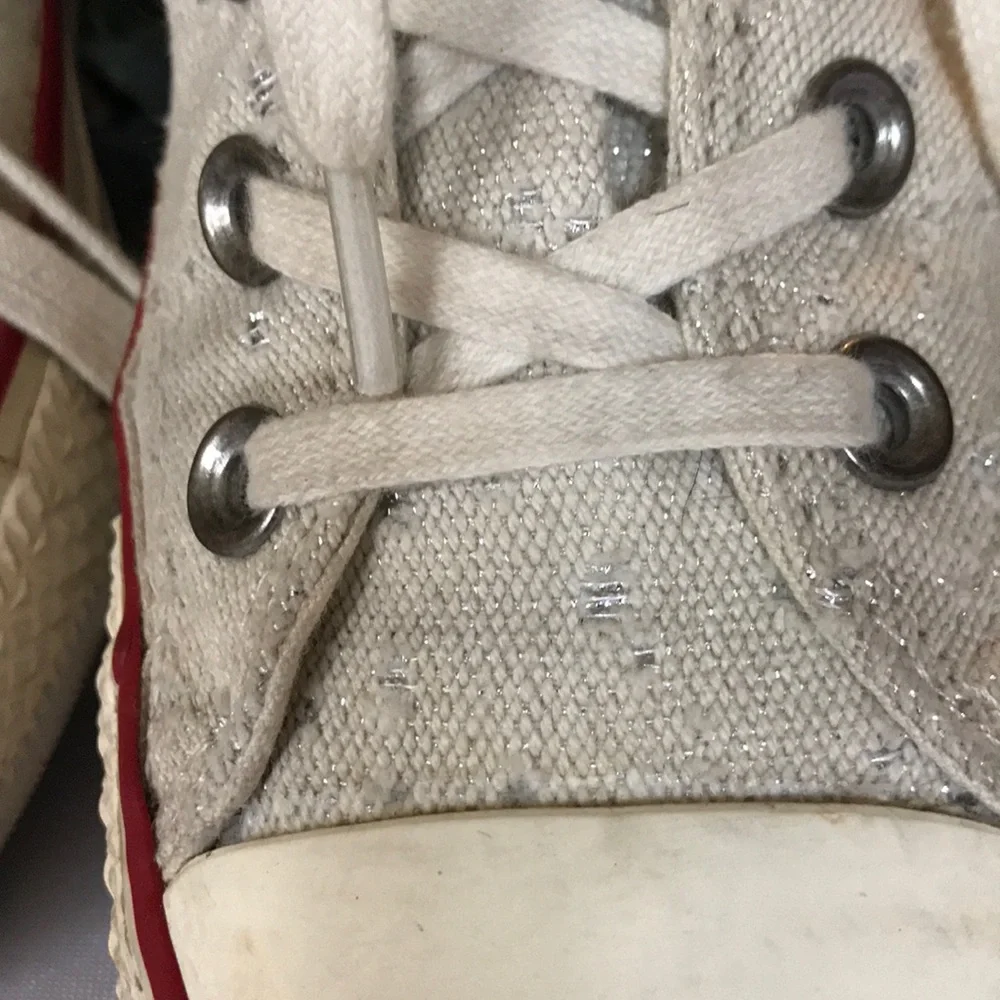 Converse rare silver tennis shoes